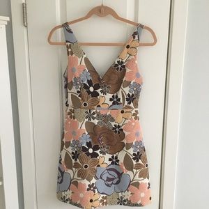 Zara V Neck Floral Mini Dress